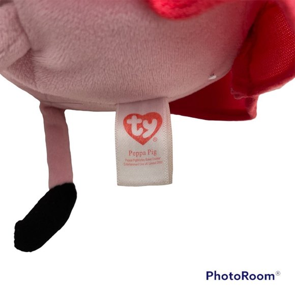 Ty Beanie Babies 8in. Peppa Pig Holding Brown Teddy Bear Plush. No tag. - Picture 8 of 9